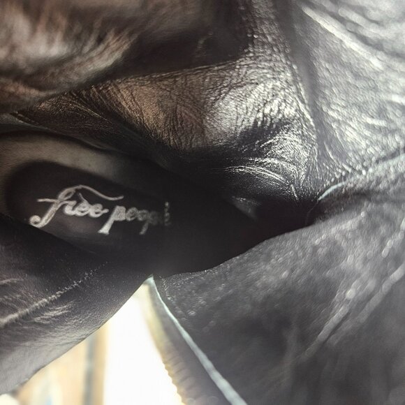 Free People Vero Cuoio Metallic Black Brayden Ankle Boots Silver Toe Sz 36 or 6 - Picture 9 of 10